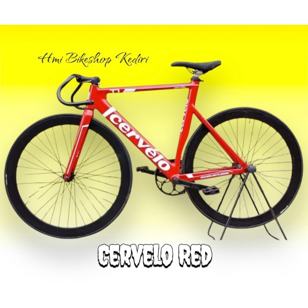 Sepeda Fixie Fullbike Cervelo siap pakai ,FREE Bartape