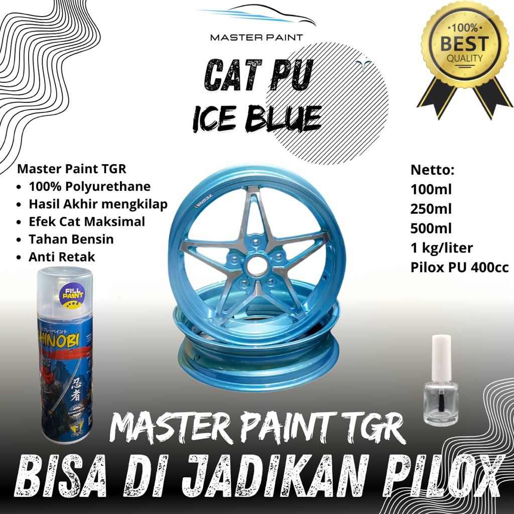 ( BISA DIJADIKAN PILOX ) Cat Ice Blue | Cat PU Ice Blue by Master Paint TGR