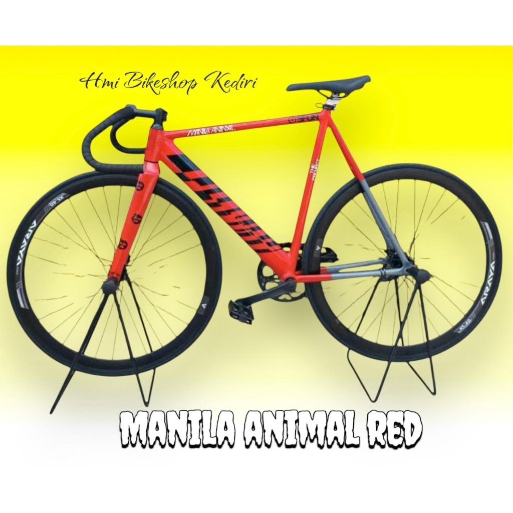 Sepeda Balap Manila Animal Merah Fixie (700c) Siap pakai
