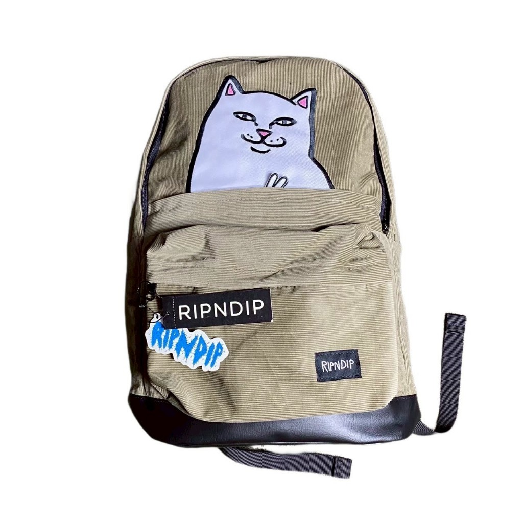 TAS RANSEL RIPNDIP LORD NERMAL VELCRO HANDS BACKPACK CORDUROY KHAKI