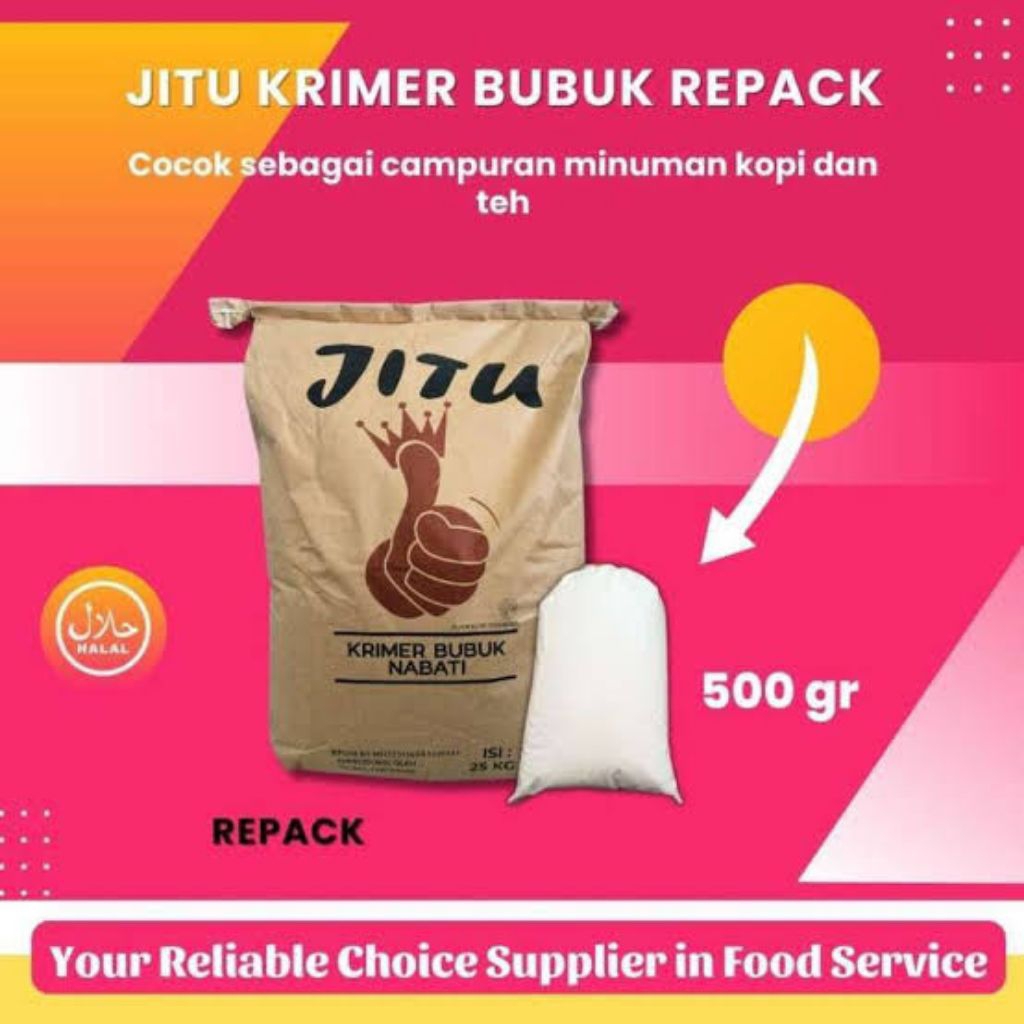 

krimer bubuk jitu repack 500 gram/1 kg campuran minuman kopi es teler