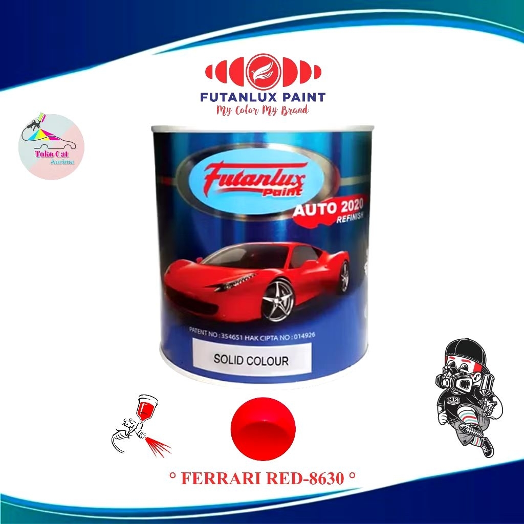 CAT DUCO FUTANLUX FERRARI RED-8630 CAT MOBIL MEREK FUTANLUX 1 LITER REPACK