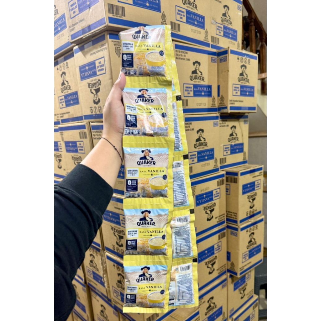 

oat Quaker rasa cklt dan vanilla 1 renceng 10 scht