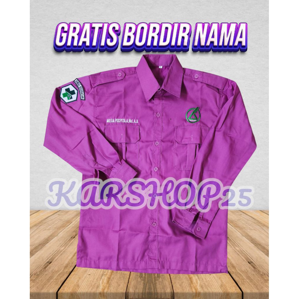 Kemeja patelki lengan panjang terbaru seragam patelki atasan baju patelki