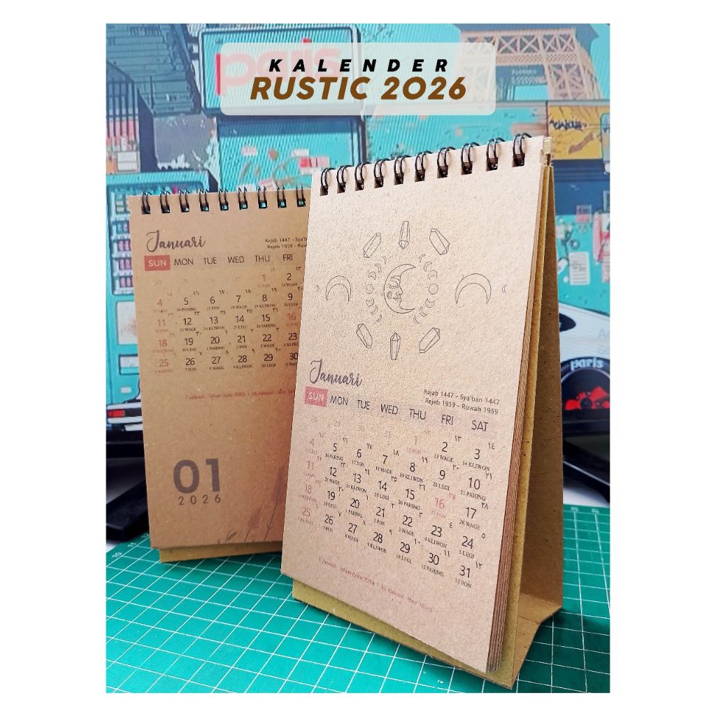 

2026 Kalender Rustic | Kalender Duduk | Kalender Meja