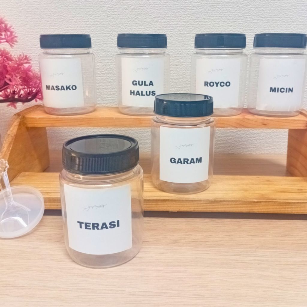 toples tempat bumbu dapur Aesthetic free sendok plastik 200ml