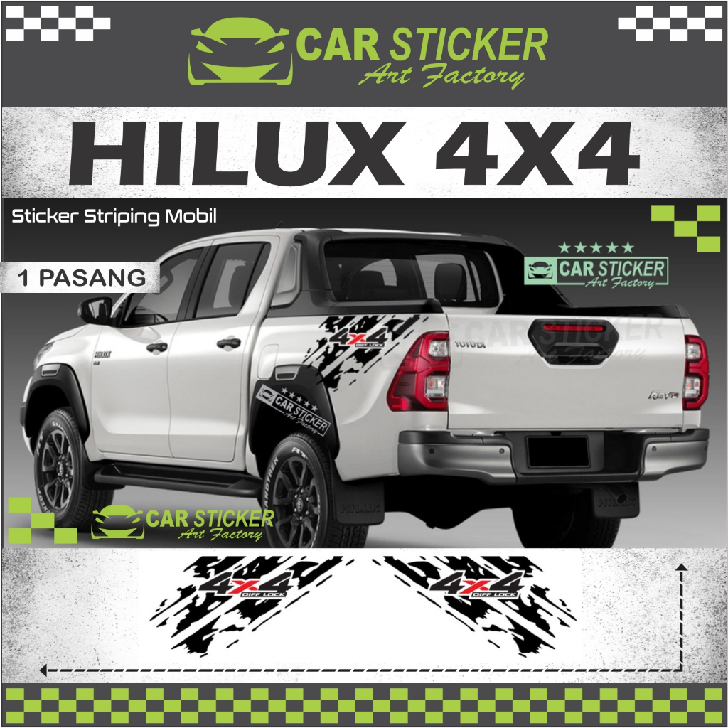 HL4 Sticker 4x4 off road / sticker hilux / sticker mobil off road 4x4 / sticker toyota hilux