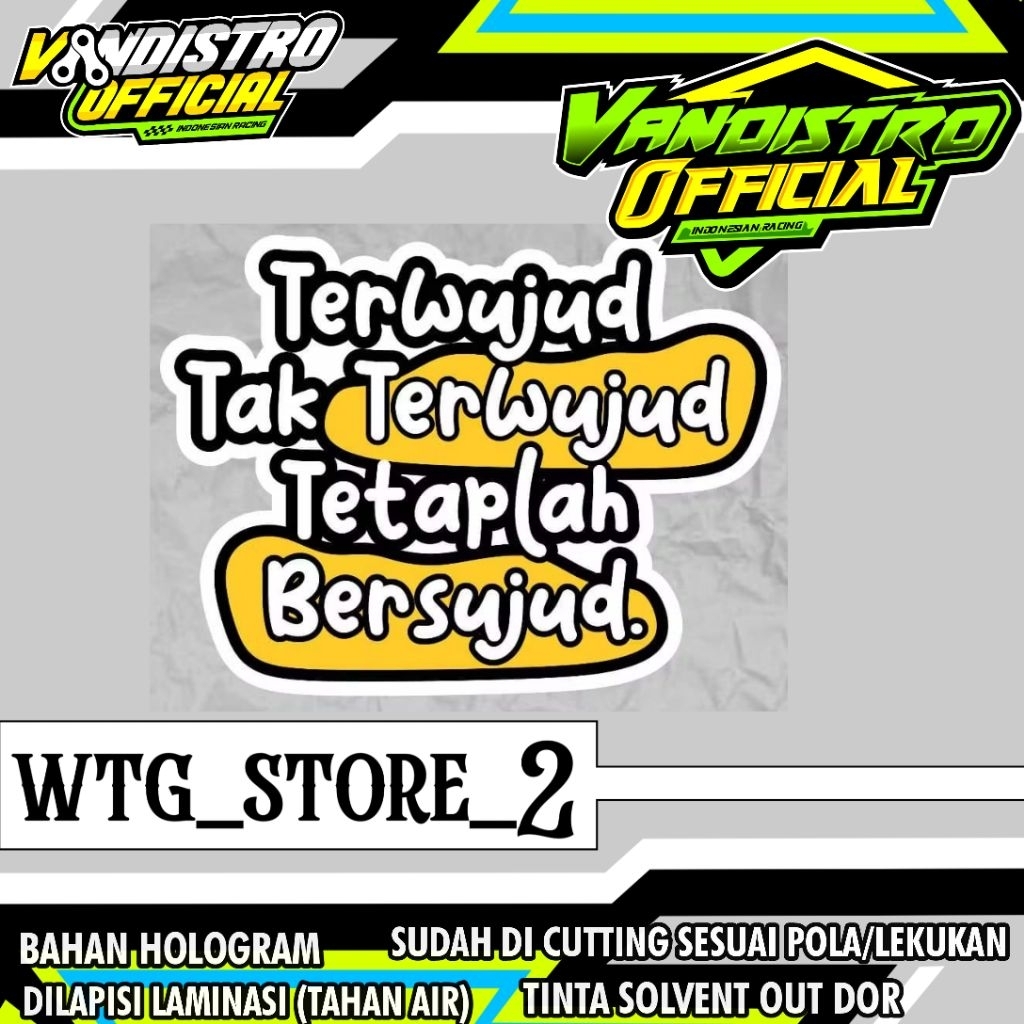 stiker terwujud tak terwujud