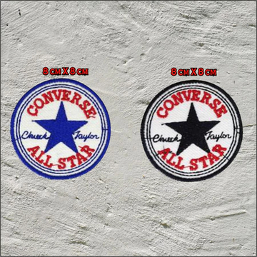 Patch Bordir Converse Hitam/Biru Desain All Star