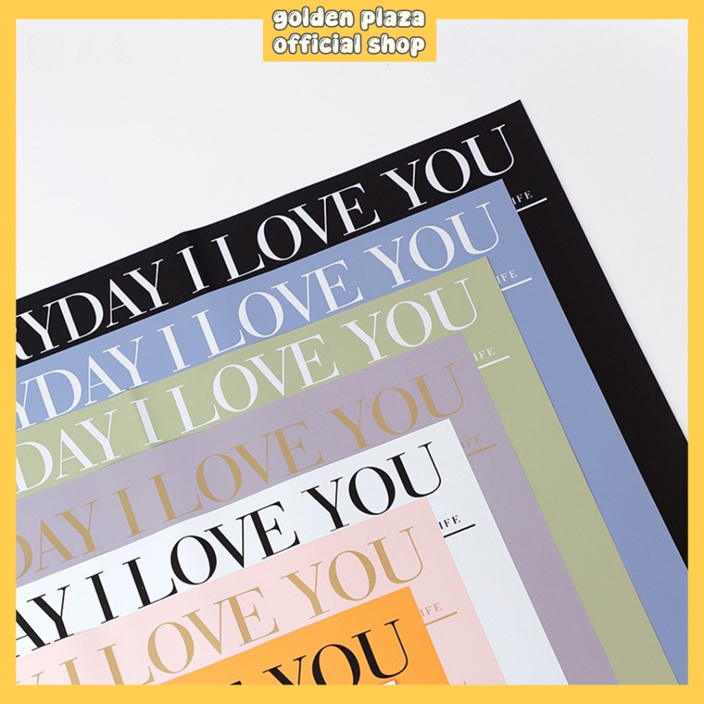 Kertas Buket Bunga Quotes Flower Wrapping Paper Polos Motif Tulisan Quotes Love Florist KB6109