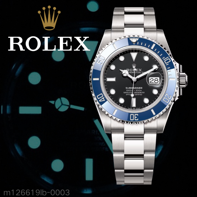 【✅Rolex100% Original】Rolex Submariner Jam Tangan Pria M126619LB-0003 Cermin Safir Cermin Kupu-Kupu G