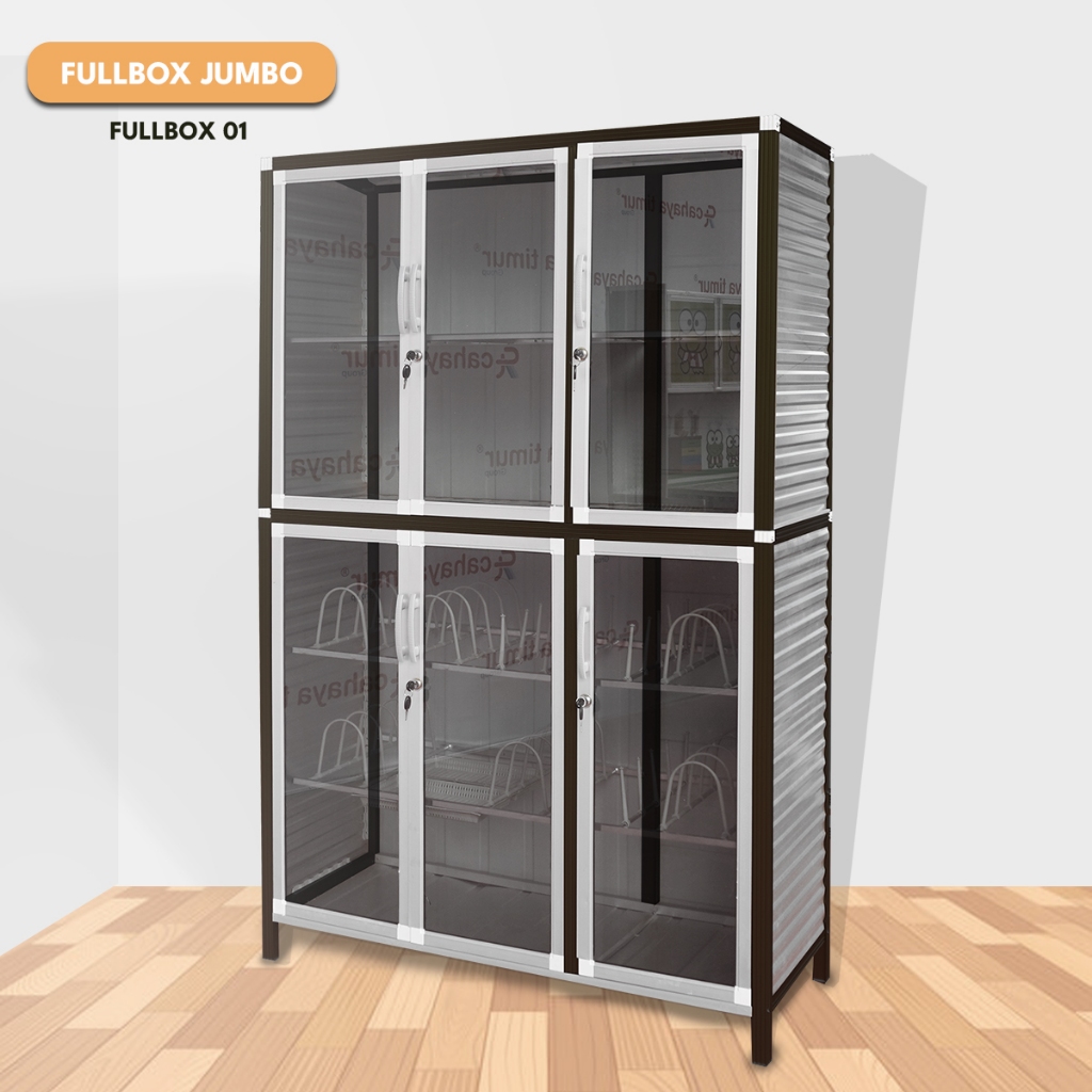 LEMARI RAK PIRING 3P KACA Lemari Rak Piring Lemari Makanan Full kaca