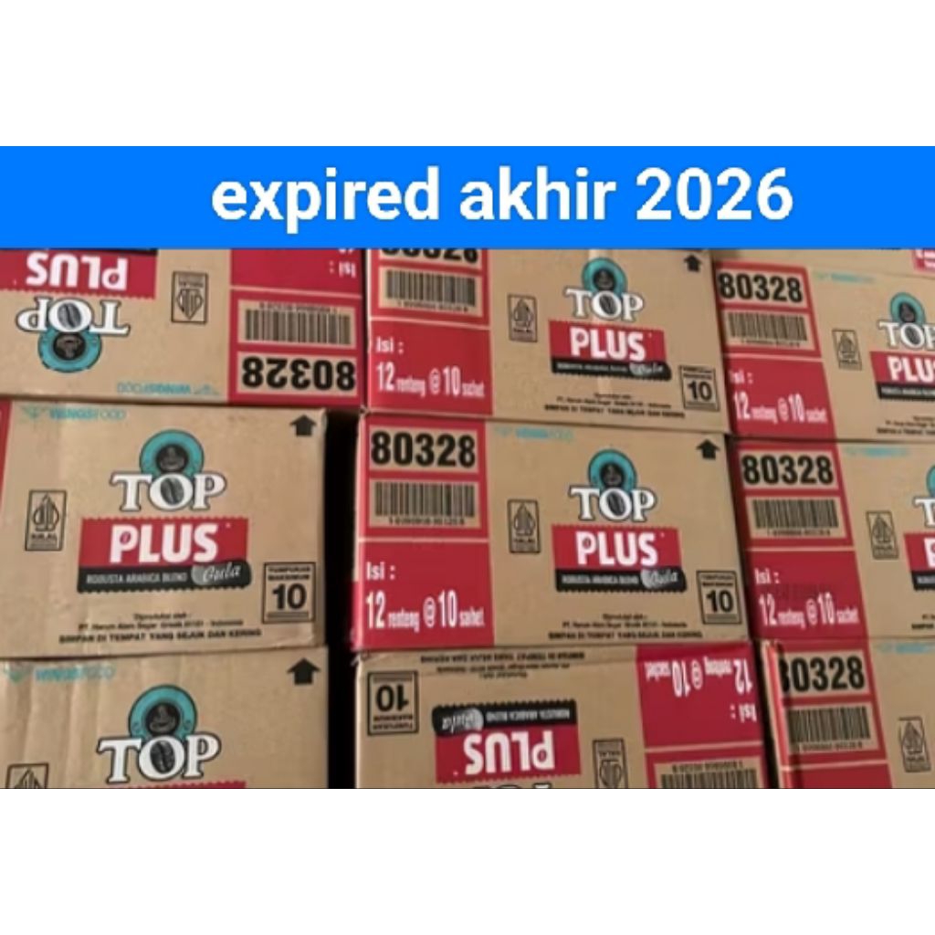 

Kopi Top Plus 1 dus / karton 12 renceng (120 sachet)