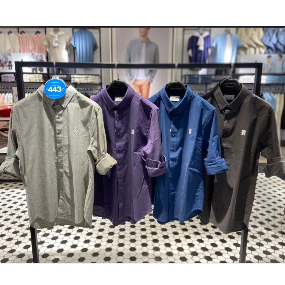 KEMEJA GIORDANO LENGAN PANJANG LOGO MINI LION FOR MEN LAKI LAKI 100% ORIGINAL STORE