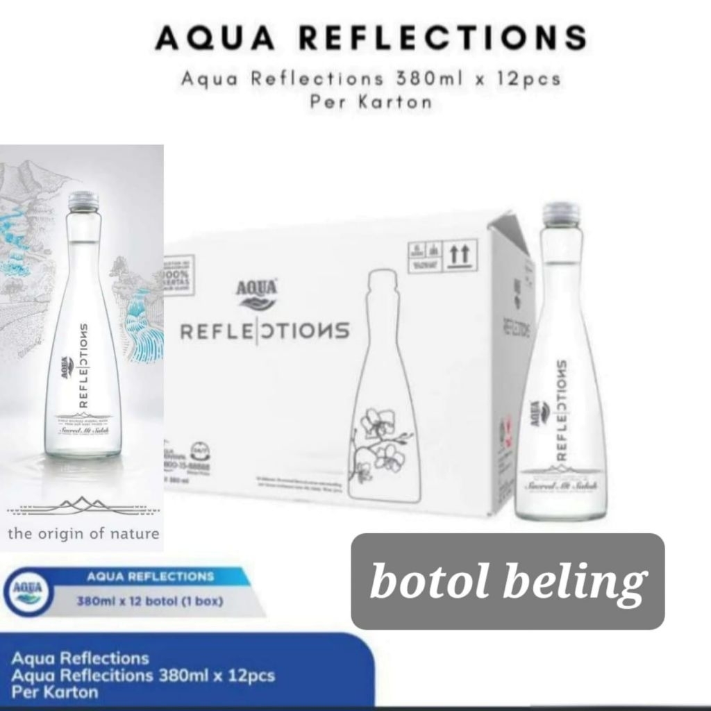 

DUS Aqua REFLECTIONS AIR PUTIH Botol Beling 380 ml isi 12