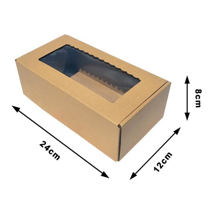 

(10 Pcs)Box Roll Cake Packaging 24x12x8cm Kotak Kue Brownies Dus Bolu Puding Cup