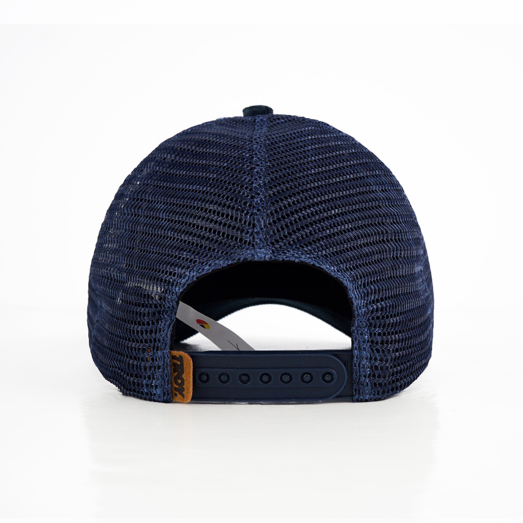 [FREE BOX] Troy Company Trucker Hat Smile Busy - Topi Trucker Navy Corduroy TCN 3192