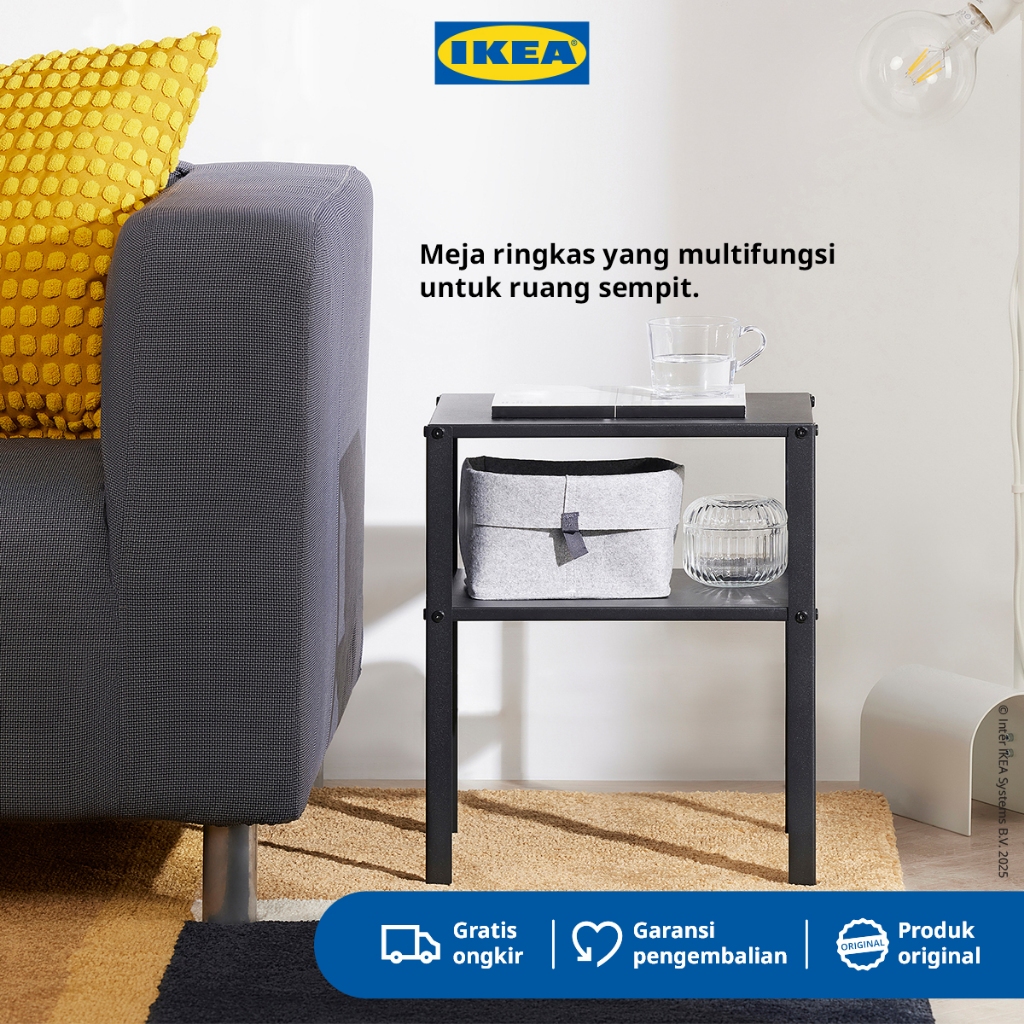IKEA KNARREVIK Meja Samping Tempat Tidur Bahan Baja 37x28 cm