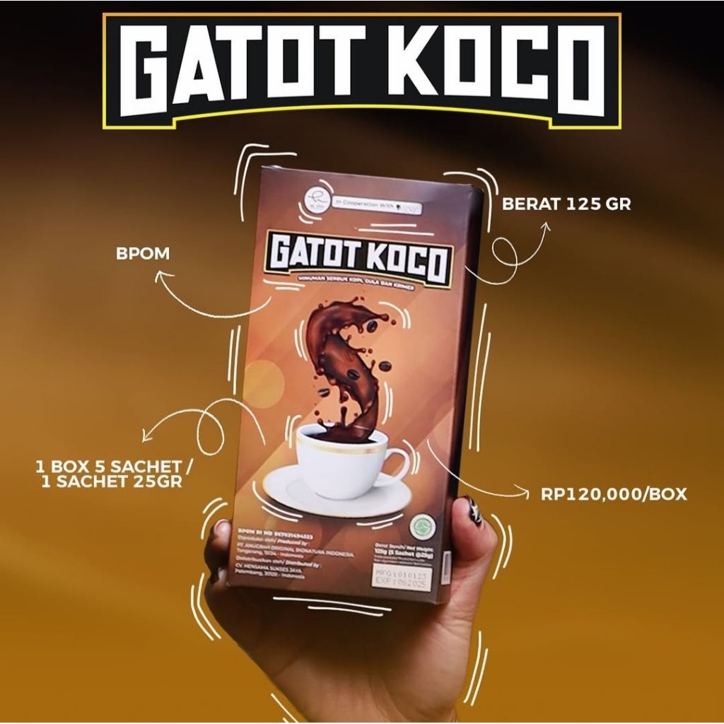 

Kopi Gatot Koco 1Boxs isi 5 sachet kopi penambah stamina