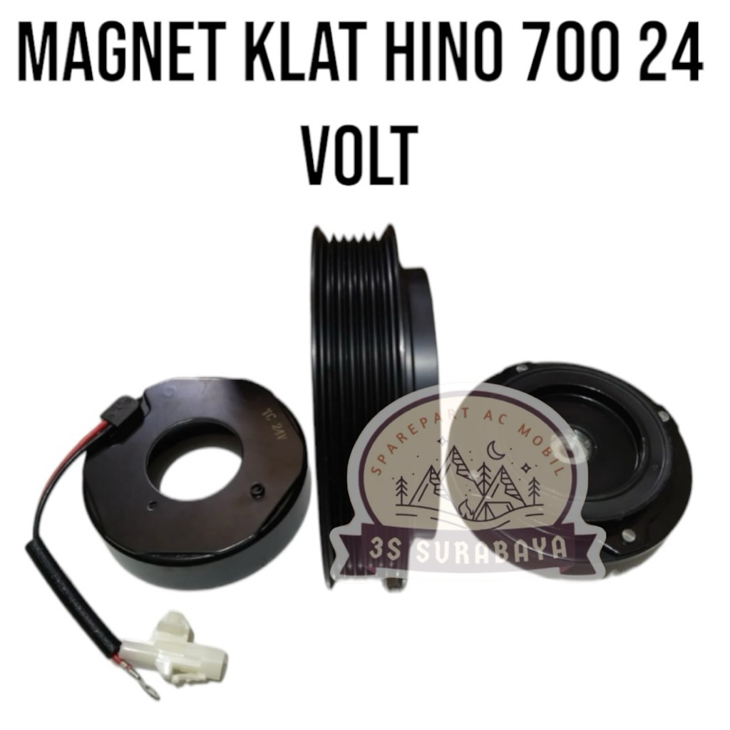 Magnet Klat hino 700 24 Volt Denso Ac Truck Truk Magnetic Clutch (Baru/New)