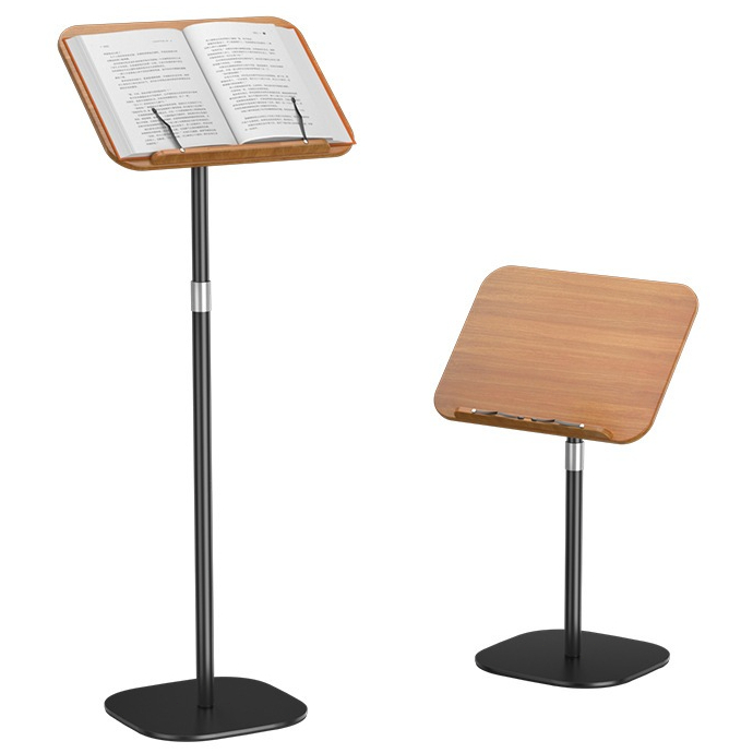 Floor Book Stand Adjustable Wooden Book Stand Holder for Reading Portable Support Document Shelf Boo