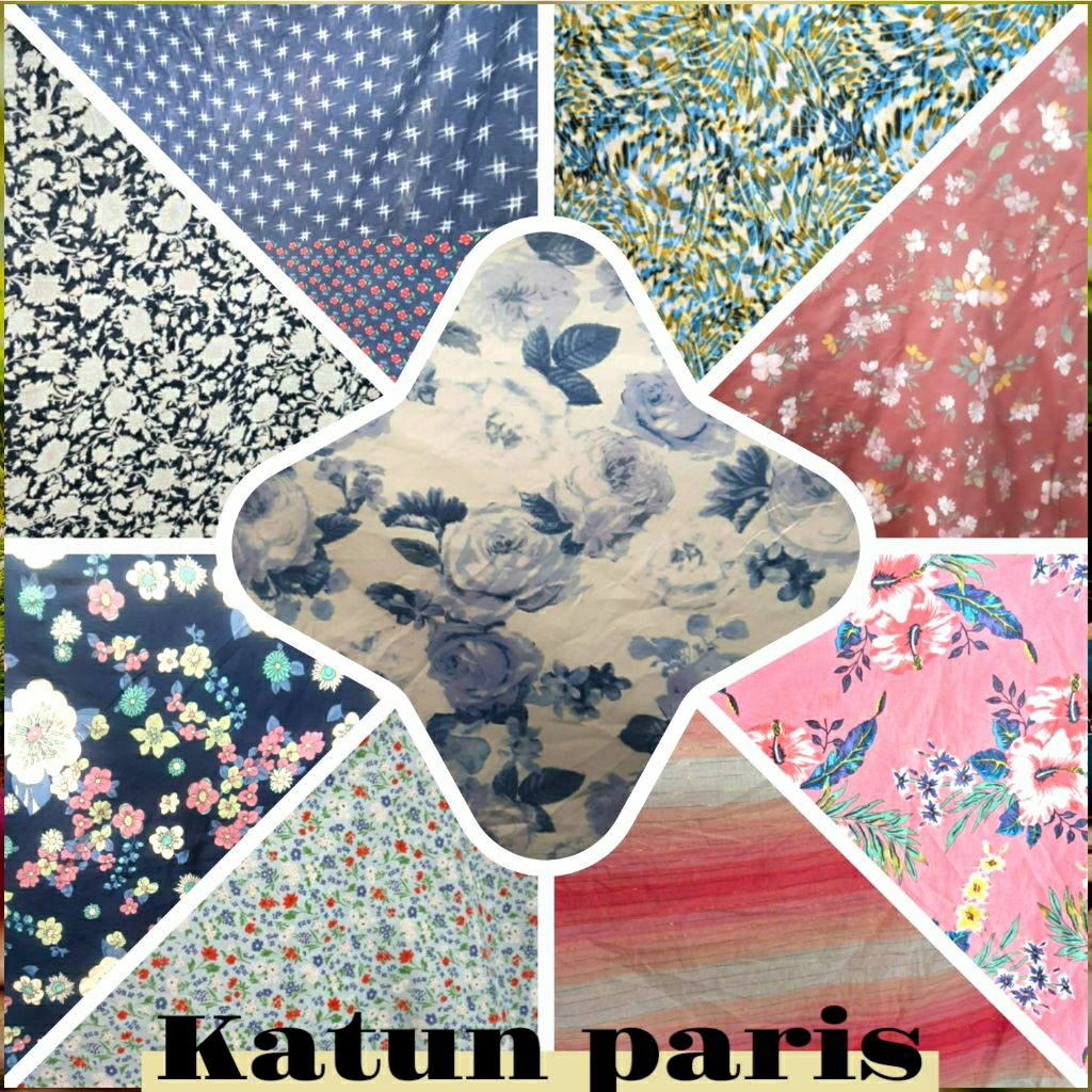 KAIN KATUN PARIS MOTIF SISA GARMENT - KAIN KATUN MOTIF SISA GARMENT HARGA/0,5M