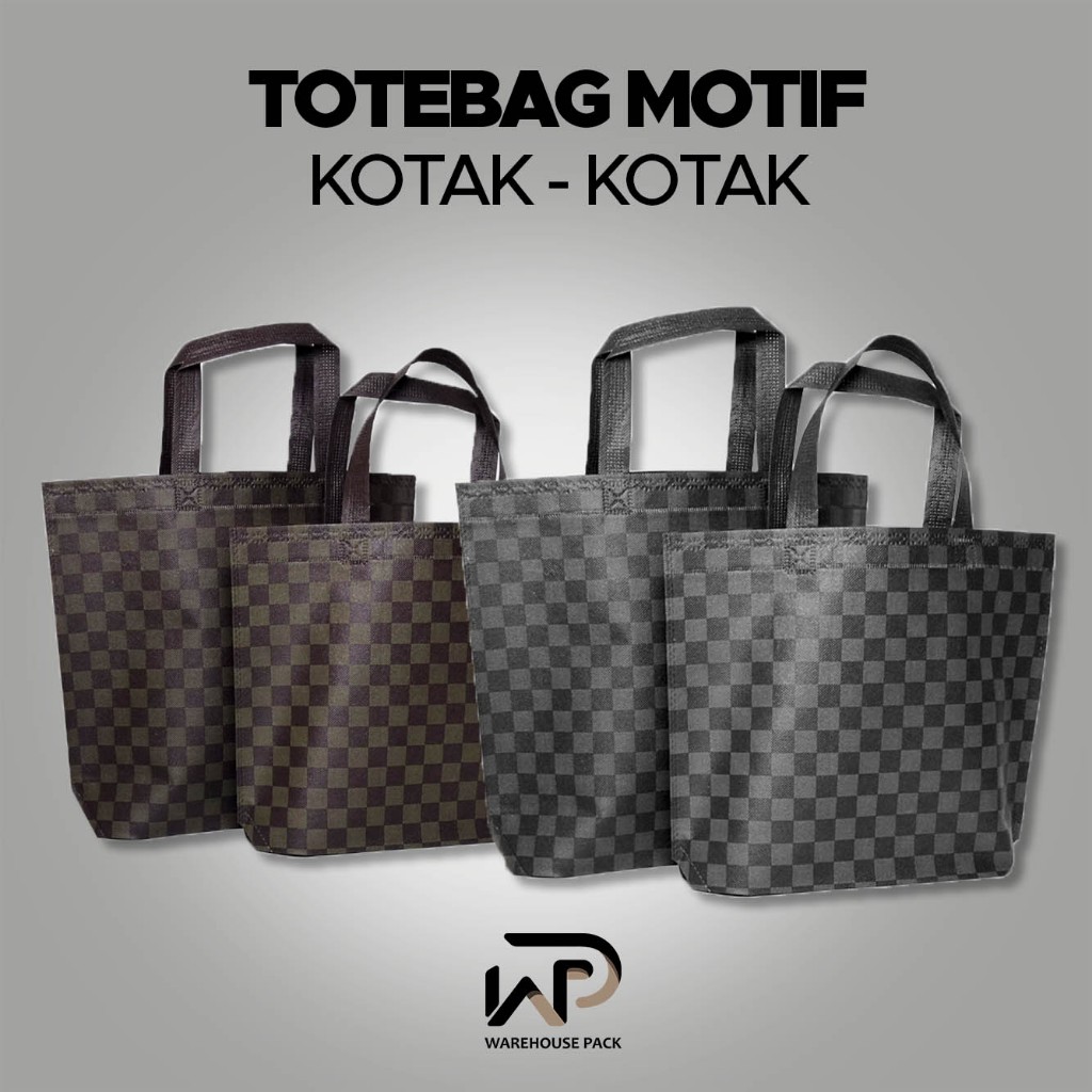 

Totebag Kain Motif Kotak - Kotak | Tas Spunbond Laminasi Motif Kotak | Shopping bag Besar tas ultah souvenir