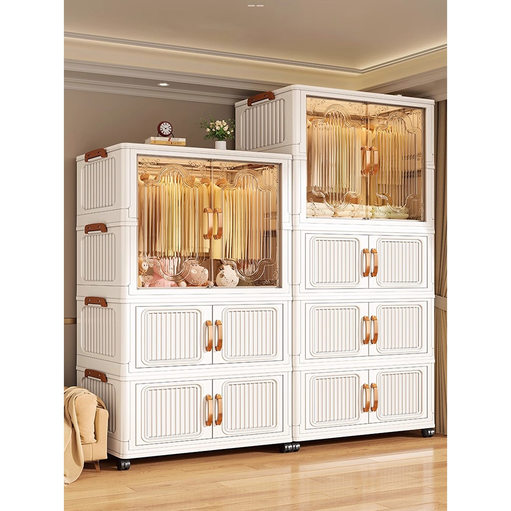 Lemari Plastik Baju/Lemari Lipat Plastik Susun/Wardrobe Storage