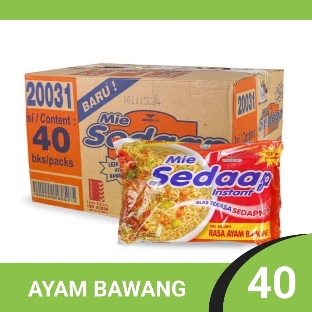 

MIE SEDAAP Mie sedaap rasa ayam bawang 1 dus 40 pcs