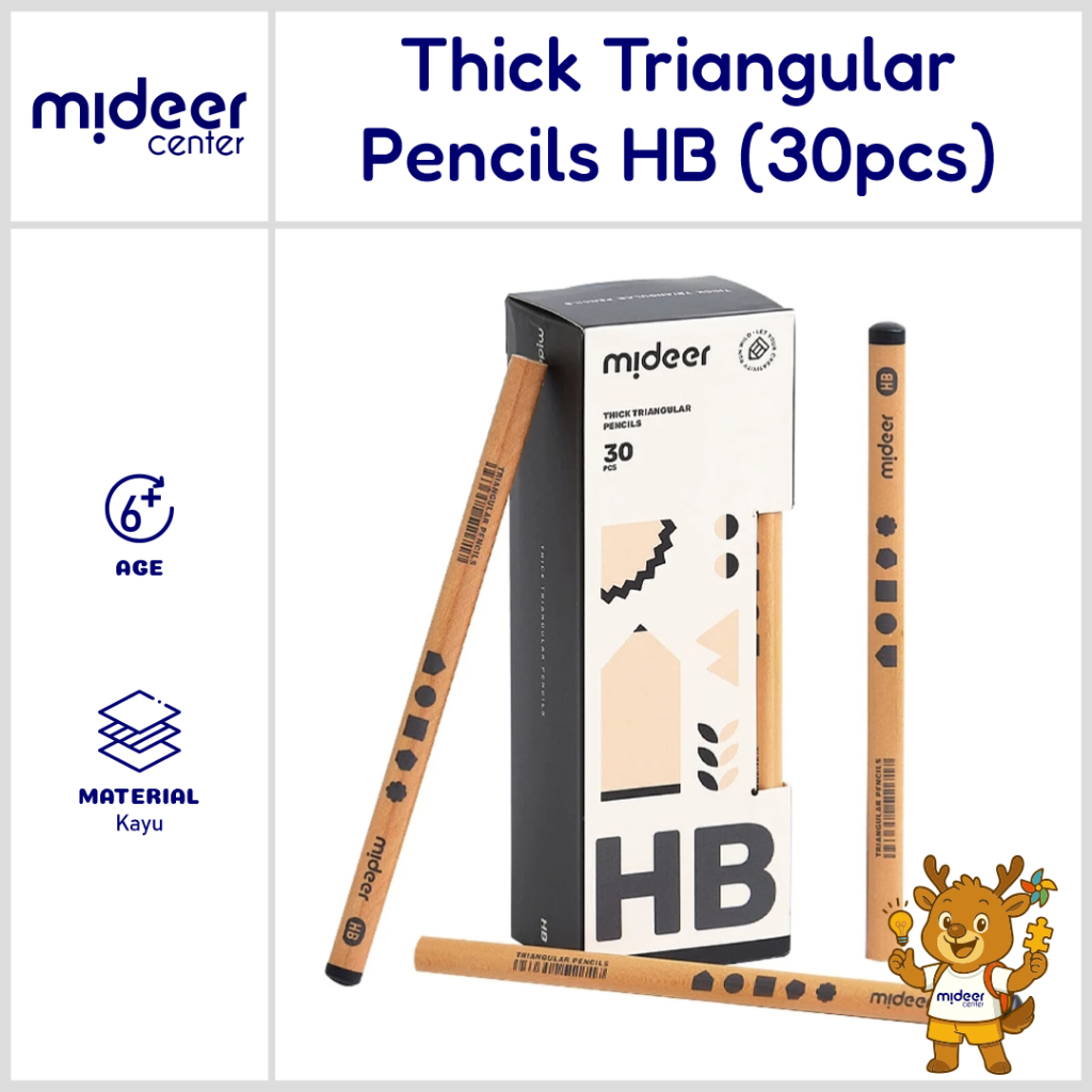

Mideer Thick Triangular Pencils HB (30pcs) Alat Tulis Anak Pensil Kumon Segitiga Tebal