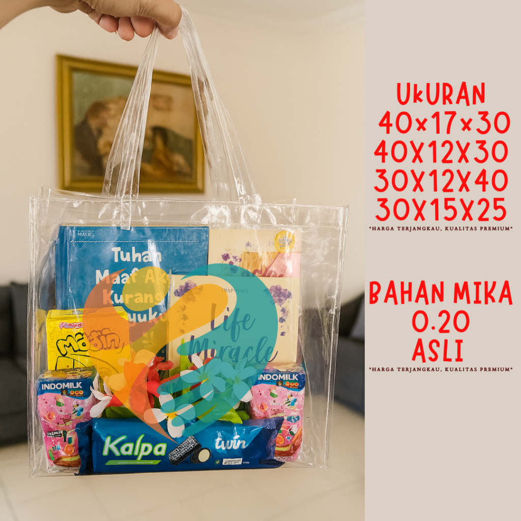 

Tas Mika Goodie Bag Tas Souvenir Serba Organizer Tas Kado TasBening Tas Mika transparant XXL