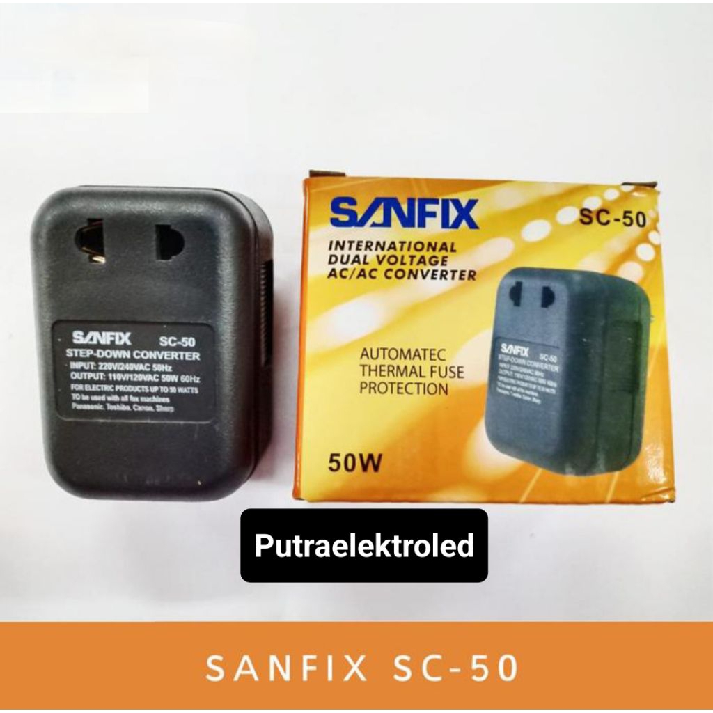 SANFIX SC-50 STEP DOWN 50W AC 220V KE 110V / Step Down 220V - 110V