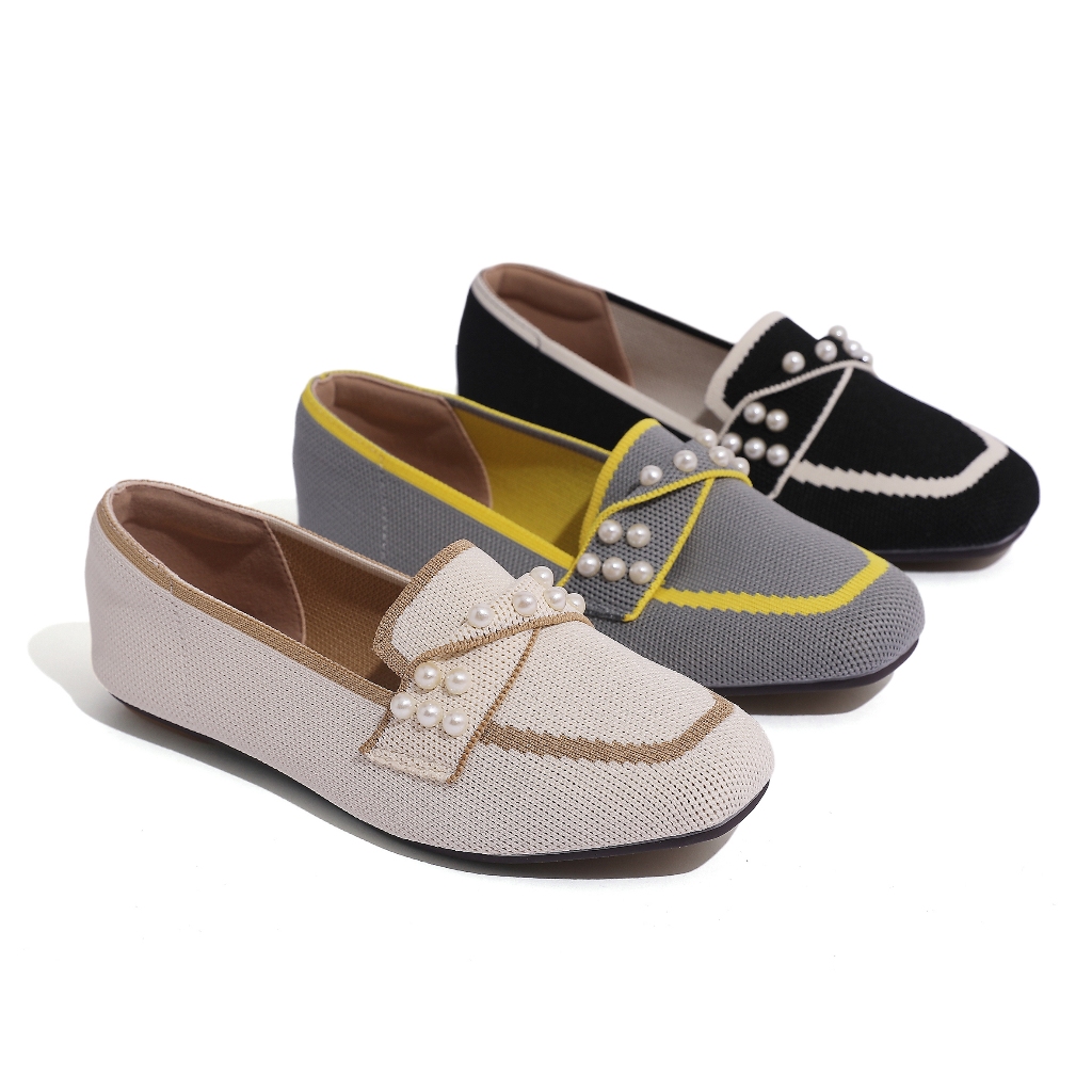 COLINE CLN-2945 Sepatu Flat Wanita Knit / Sepatu Kerja Wanita