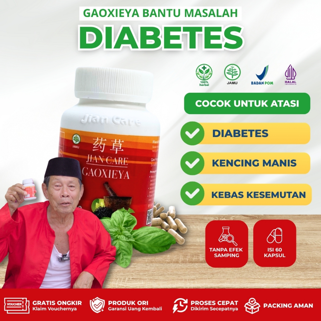 Jian Care Gaoxieya - Membantu Meredakan Gejala Kencing Manis & Diabetes Original BPOM