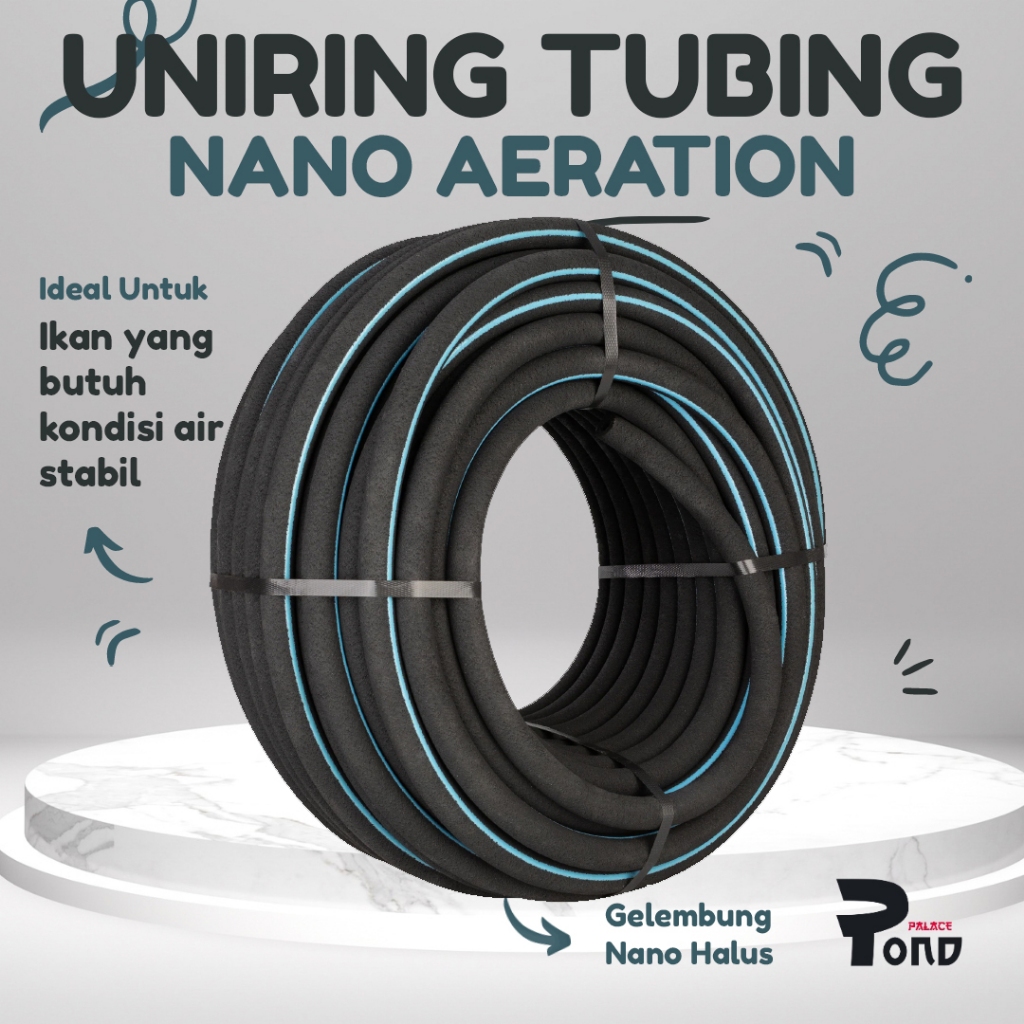 Uniring Hose Rubber Aerator Kolam Ikan Koi Per Roll Aerasi Filter Koi