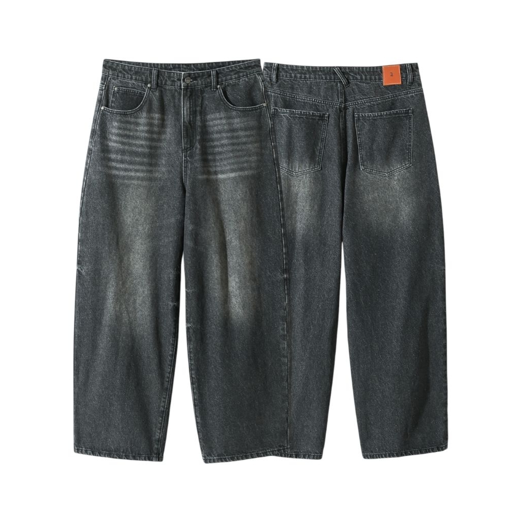 Dimitri Black Four Seasons Washed Wide Fit | Musinsa Standart Baggy Jeans y2k Washed