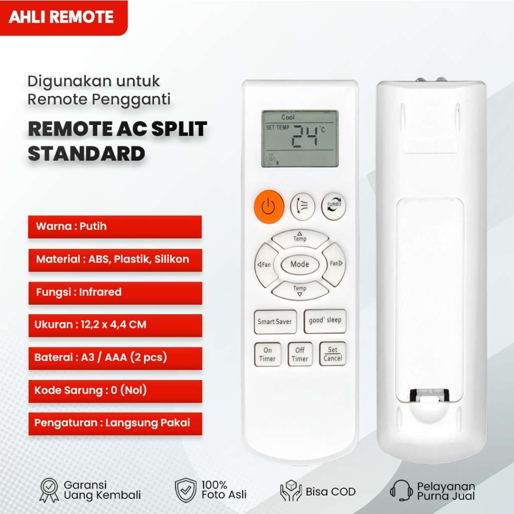 Remote AC Samsung Split Standard 1/2 PK Model Lama / Remot AC Samsung