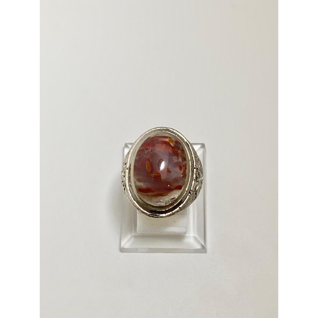 Cincin Batu Akik Fosil Kayu Aren Kristal