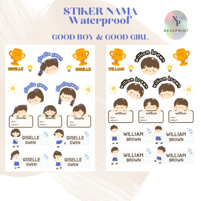 

NESSPRINT sticker nama anak , label nama custom , print label nama sekolah