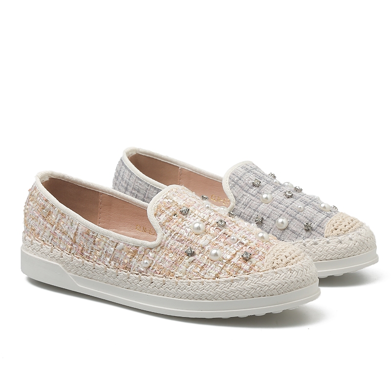 COLINE CLN-6705 Flatshoes Tweed Wanita / Sepatu Wanita Slip On