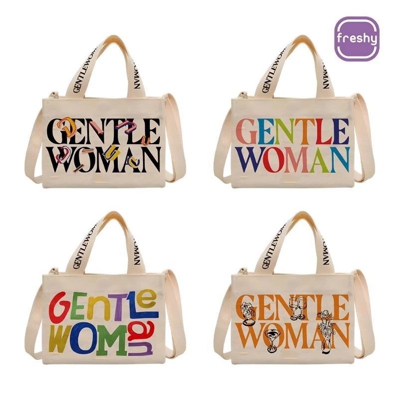 Gentle Woman GWS Tas Selempang Motif Slingbag Remaja Cute Resleting TALI PANJANG