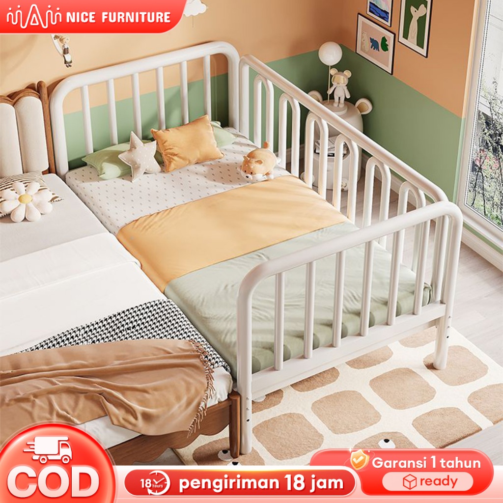 Tempat Tidur Anak Dengan Rangka Besi  Ranjang Dipan Tempat Tidur Bayi 150X60X80cm