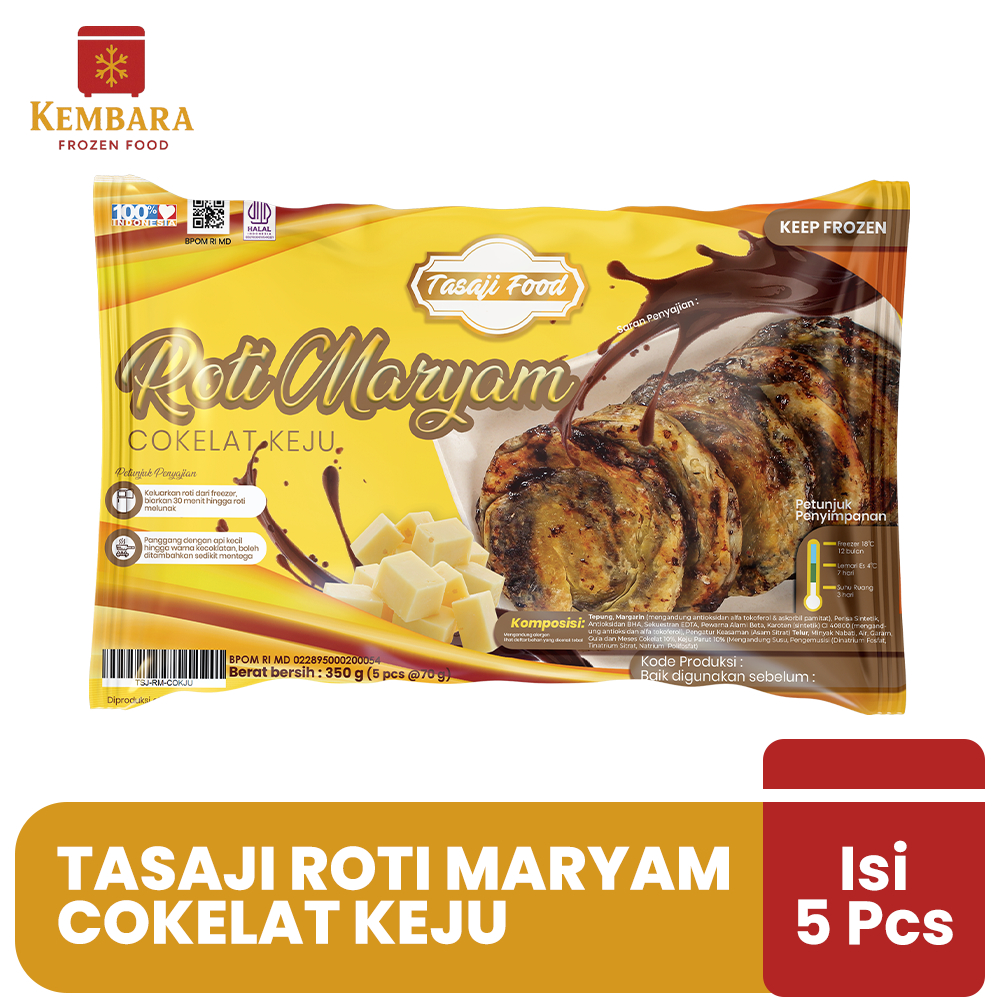 

Tasaji Roti Maryam Cokelat KEJU Isi 5 Pcs