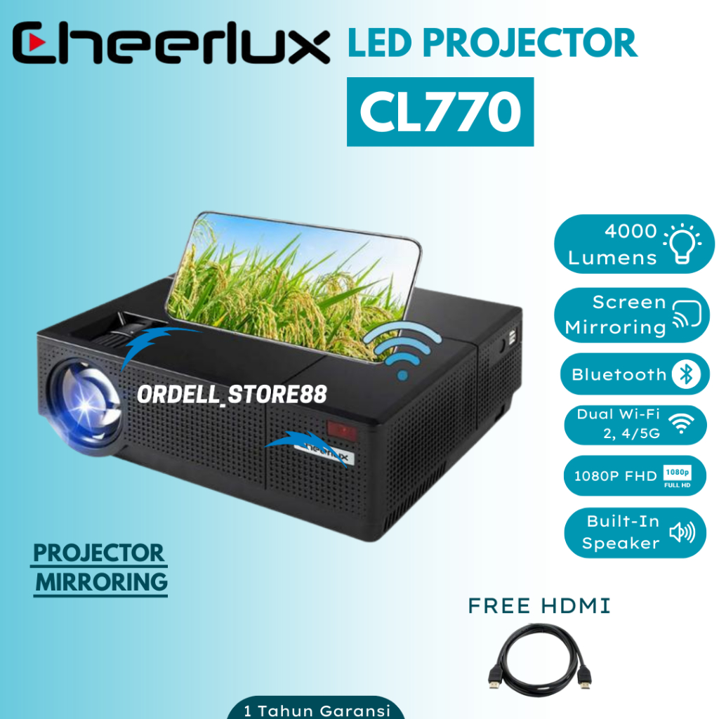 Proyektor Cheerlux CL770 TV Tuner CL770 / Proyektor CL770 Proyektor 4000 Lumens