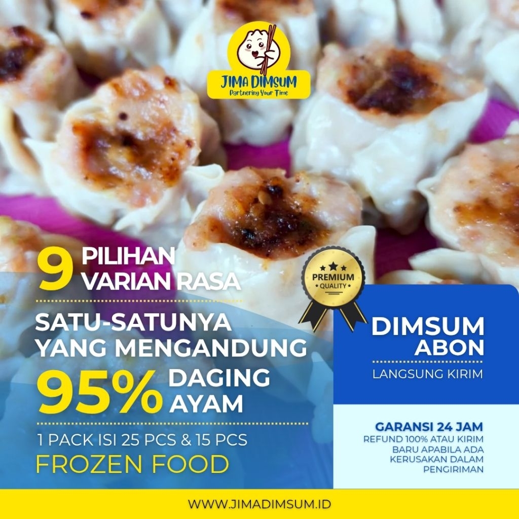 

Jima Dimsum Abon Frozen Food 1 pack isi 25 pcs & 15 pcs Halal Premium