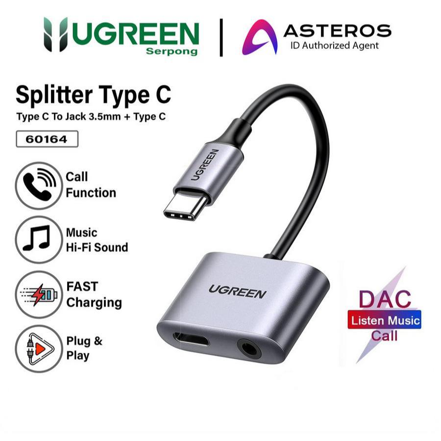 Ugreen 60164 Adapter Audio Splitter Dac Type C To Jack 3.5mm