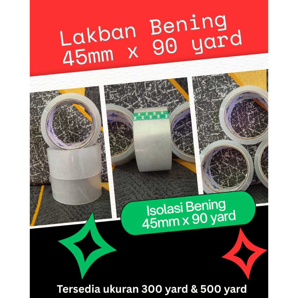 

Isolasi Bening 45mm x 90Yard | Lakban Coklat 45 mm x 100 Yard | Lakban Bening 45x90