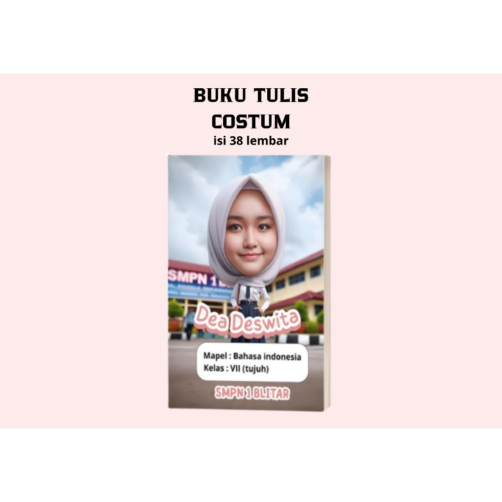

buku tulis costum foto karikatur,nama,matapelajaran