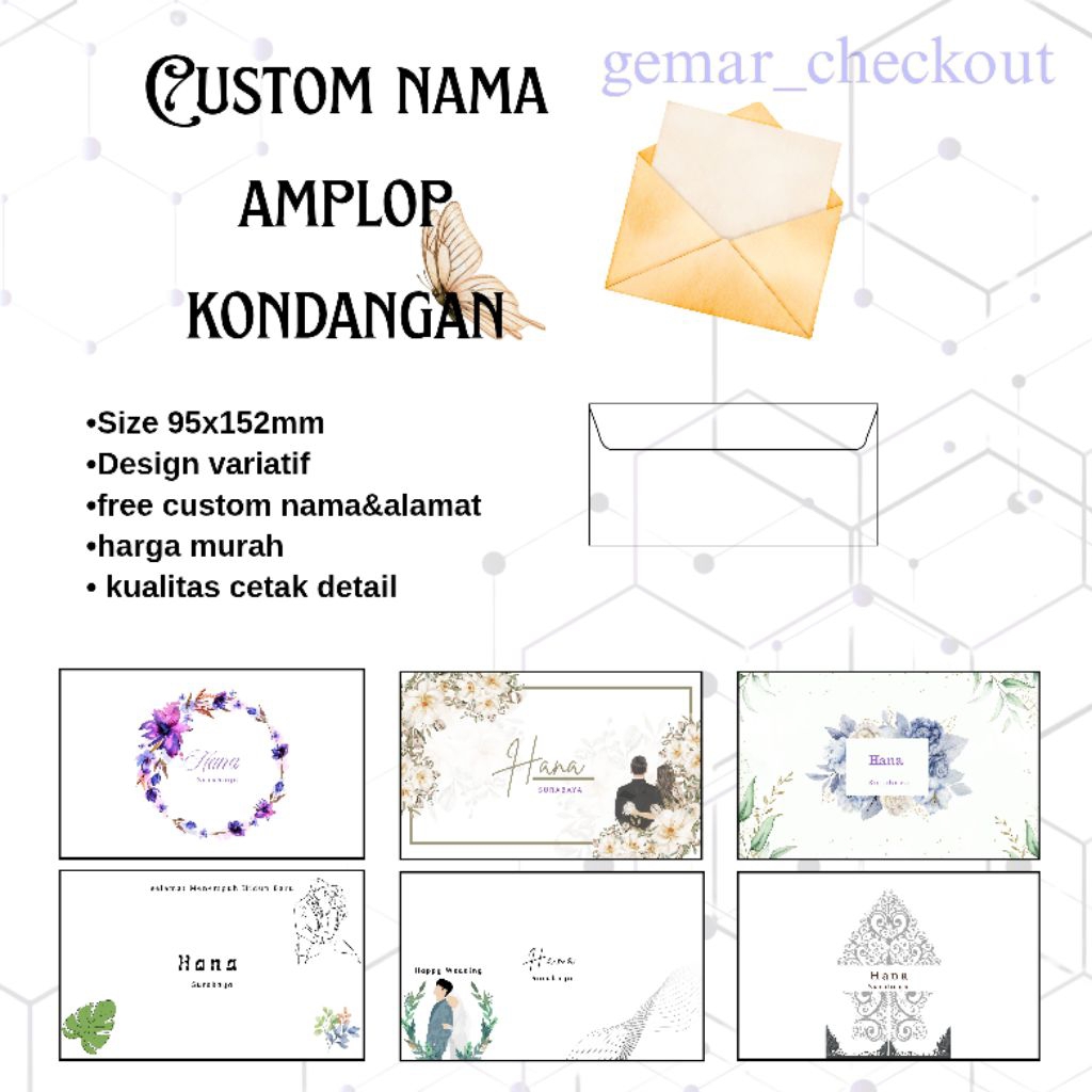 

Custom Amplop Kondangan size 95x152mm