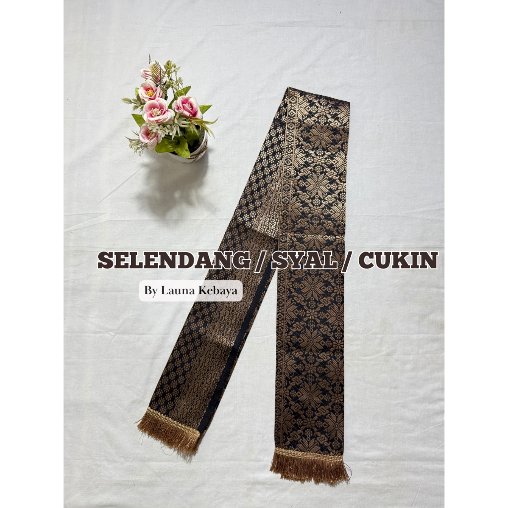 SELENDANG SONGKET KEBAYA / CUKIN SYAL SONGKET WANITA PRIA / SELENDANG PESTA